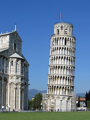 The Leaning Tower of Pisa, one of the most fam...