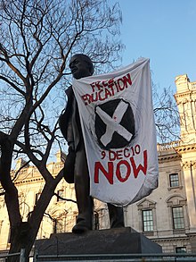 A banner displayed at a student protest in London on 9 December 2010 London student protests December 2010.jpg