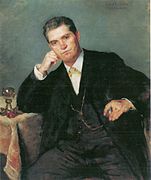 Porträt des Vaters Franz Heinrich Corinth mit Weinglas
