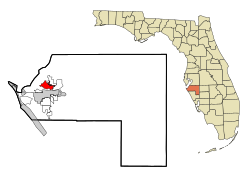 Расположение в округе Манати и штате Флорида