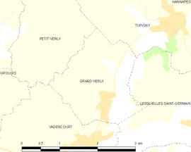 Mapa obce Grand-Verly