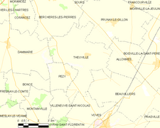 Carte de la commune de Theuville (2012).