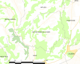 Mapa obce Notre-Dame-de-l’Osier