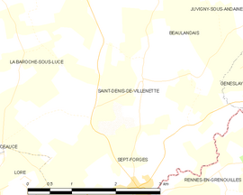 Mapa obce Saint-Denis-de-Villenette