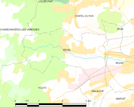 Mapa obce Enval