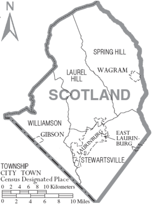 Outline map of Scotland showing home towns of the crew of the Scotia