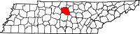 Locatie van Wilson County in Tennessee