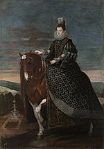 Retrat de la reina Margarida d'Àustria a cavall