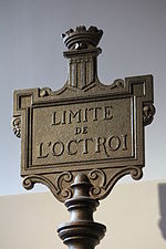 Límite de octroi (impuesto municipal histórico sobre mercancías), Rennes, principios del siglo XX
