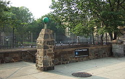 Entrance to the 175th Street station in front of J. Hood Wright Park