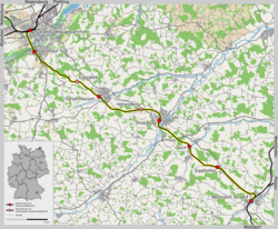 A Neumarkt-Sankt Veit–Landshut-vasútvonal útvonala