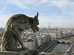 View over Paris from the Grand Gallery of Notre Dame