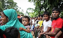 Rohingya Muslims at the Kutupalong refugee camp in Bangladesh, October 2017 Rohingya displaced Muslims 010.jpg