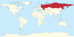 Location of Soviet Union Russian Federation