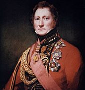 Portrait d’un officier à la veste rouge, ornée de nombreuses médailles.