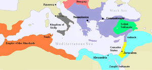 A map of the Byzantine Empire, c.1180AD