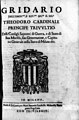 Gridario dell'eminentissimo e reverendissimo signore il signor Theodoro cardinale principe Trivulzio, 1656