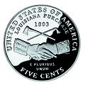 Реверс монеты 2004 года, памятной серии, посвящённой 200-летию экспедиции Льюиса и Кларка