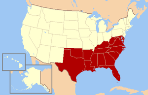 English: The southern United States, as define...