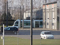 Un tramway à l'atelier.