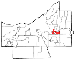 Location of Warrensville Heights in Cuyahoga County