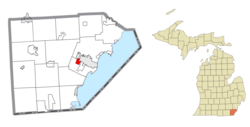 Location within Monroe County