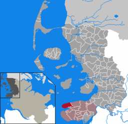 Läget för kommunen Westerhever i Kreis Nordfriesland