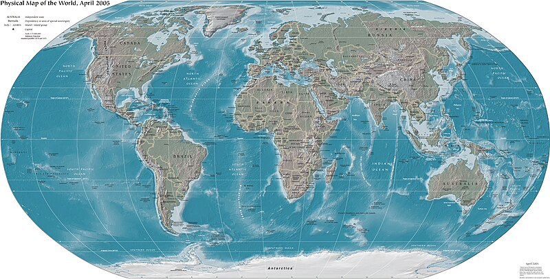 Harta fizică a lumii