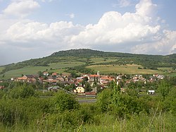 Želenice with hill of Kaňkov (436 m) as seen from the south