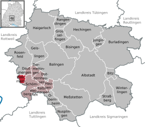 Poziția Zimmern unter der Burg pe harta districtului Zollernalbkreis