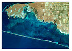 Satellitenbild eines Ausschnitts der Tendra-Bucht