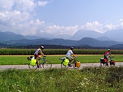 Cyclistes hors agglomérations, ici en Slovénie.