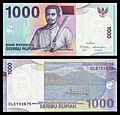 1000 rupiah bill, 2000 series (2013 date), processed, obverse+reverse.jpg
