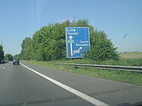 L'autoroute au niveau de Péruwelz, en direction de Tournai.
