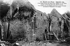 Ruines de l'abbaye en 1914