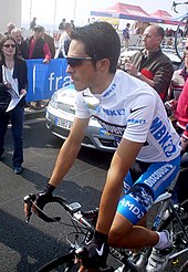 Cyclist in sunglasses on his bicycle