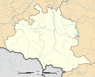 Mapa konturowa Ariège, w centrum znajduje się punkt z opisem „Foix”