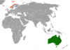 Location map for Australia and Norway.