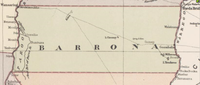 Barrona County in John Sands 1886 map