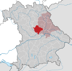 Beliggenheden af Landkreis Neumarkt in der Oberpfalz i Bayern (klikbart kort)