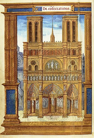 Notre-Dame de Paris Pontifical romain aux armes de Jean II de Mauléon, BnF.