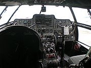 The cockpit of Buffalo Airways Curtiss-Wright C46 Commando at Yellowknife.