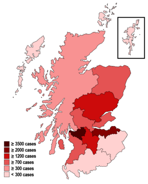 Карта на случаите на COVID-19 на Шотландия.png