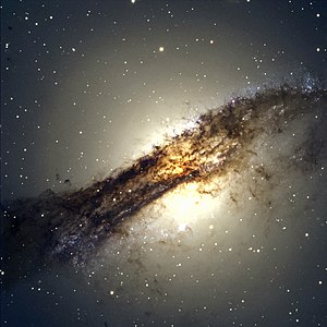 English: This image of Centaurus A, also known...