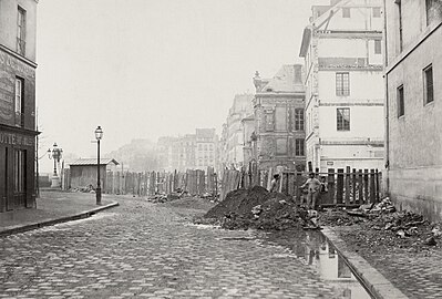 Jonction de la rue de Sully et du boulevard Henri-IV au moment de l'ouverture de ce dernier[1].