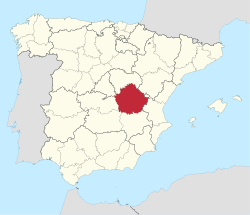 Map o Spain wi Cuenca heichlichtit