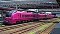 Set U107 in deep-pink livery in August 2019