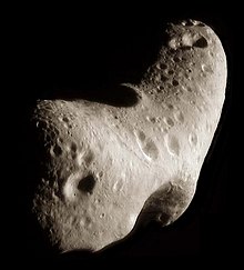 The near-Earth asteroid 433 Eros as seen by the probe NEAR Shoemaker Eros - PIA02923 (color).jpg