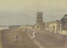 Chandannagar waterfront c. 1850 Fiebig Chandernagore Admiralty.jpg