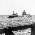 Floating wreckage, Galveston hurricane, 1900